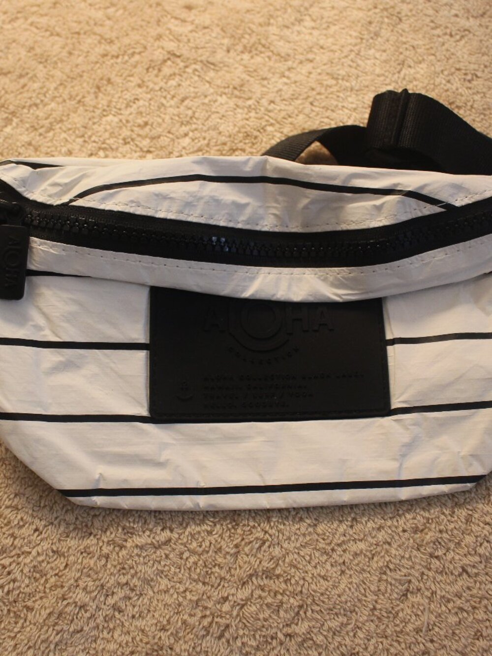 ALOHA Collection Pinstripe Mini Hip Pack Black & White